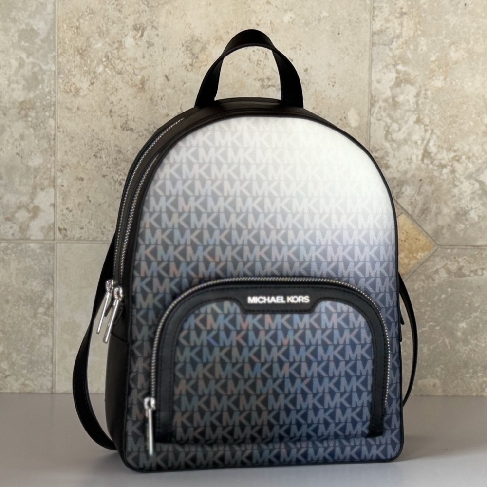Michael Kors Jaycee Medium Backpack MK Ombre Black Multi - Picture 3 of 14